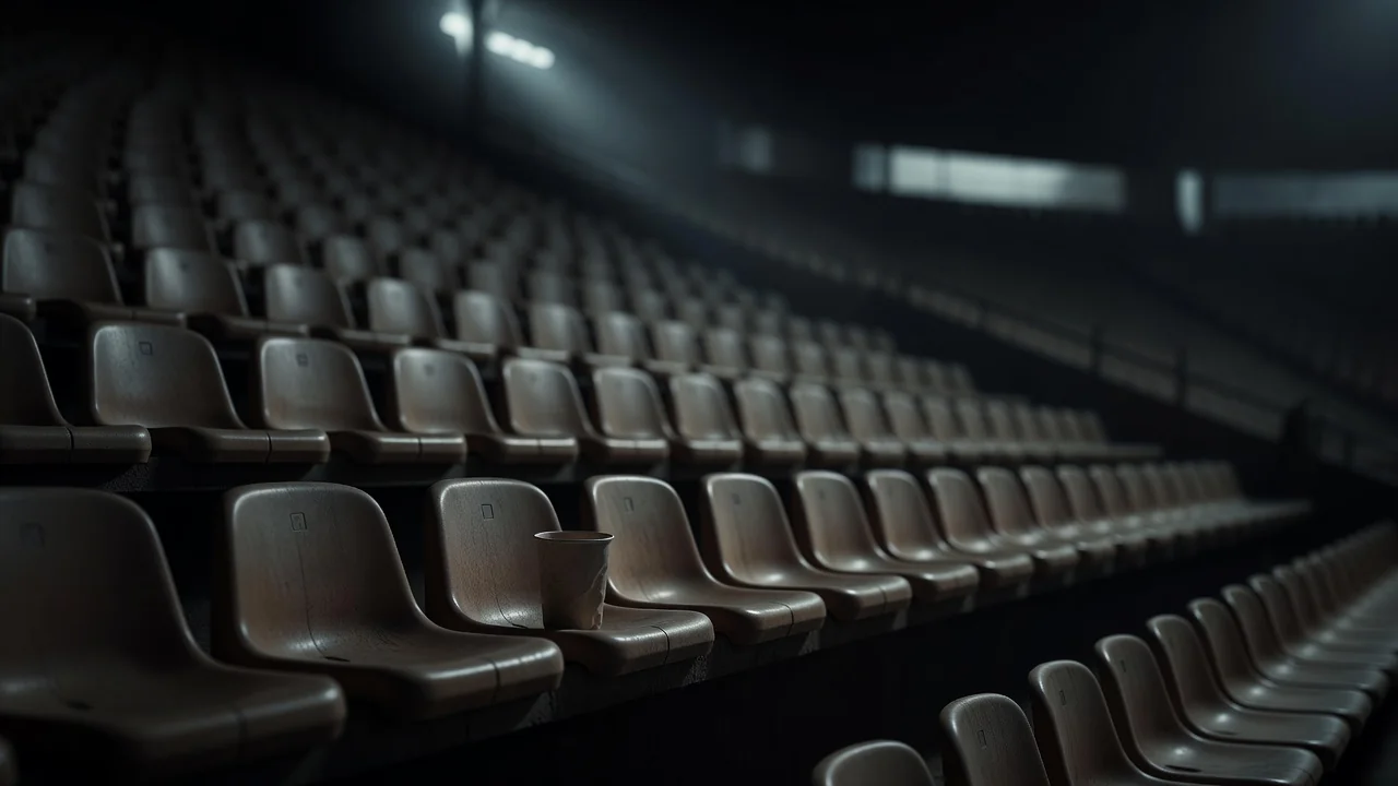 Boş stadion tribunalarında tək qalmış şərq istəkkanı